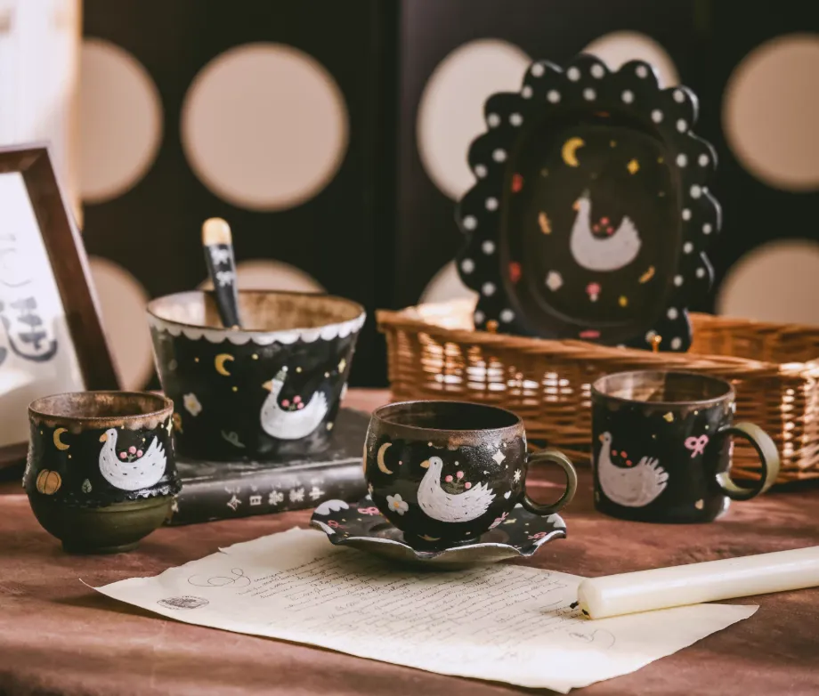 Moonlight & Swan Coffee Cup