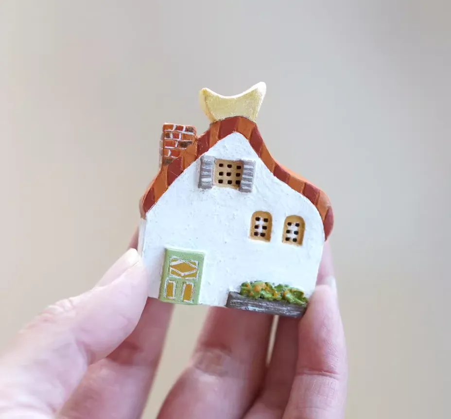 Tiny House with Moon Fridge Magnet